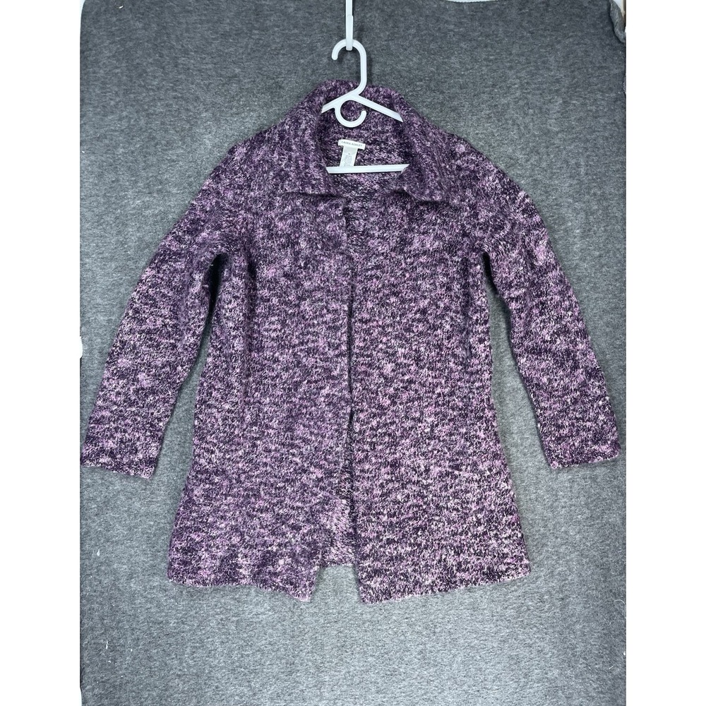 Laura Ashley Wool Blend Sweater Open Front Cardigan Purple Size XL Lagenlook